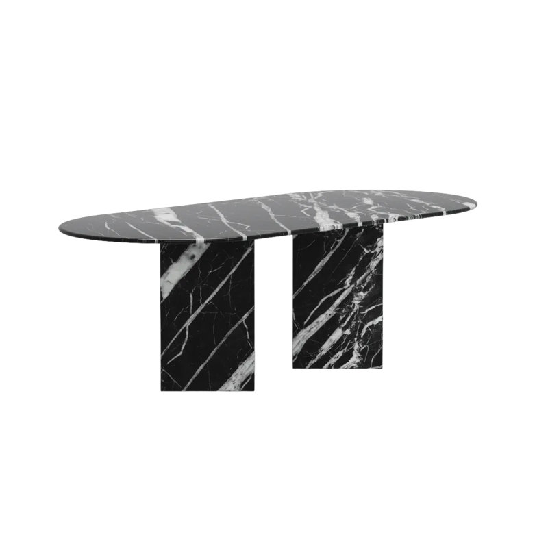 BETACH Genuine Marble Dining Room Table 8Seater Black Marble Wayfair
